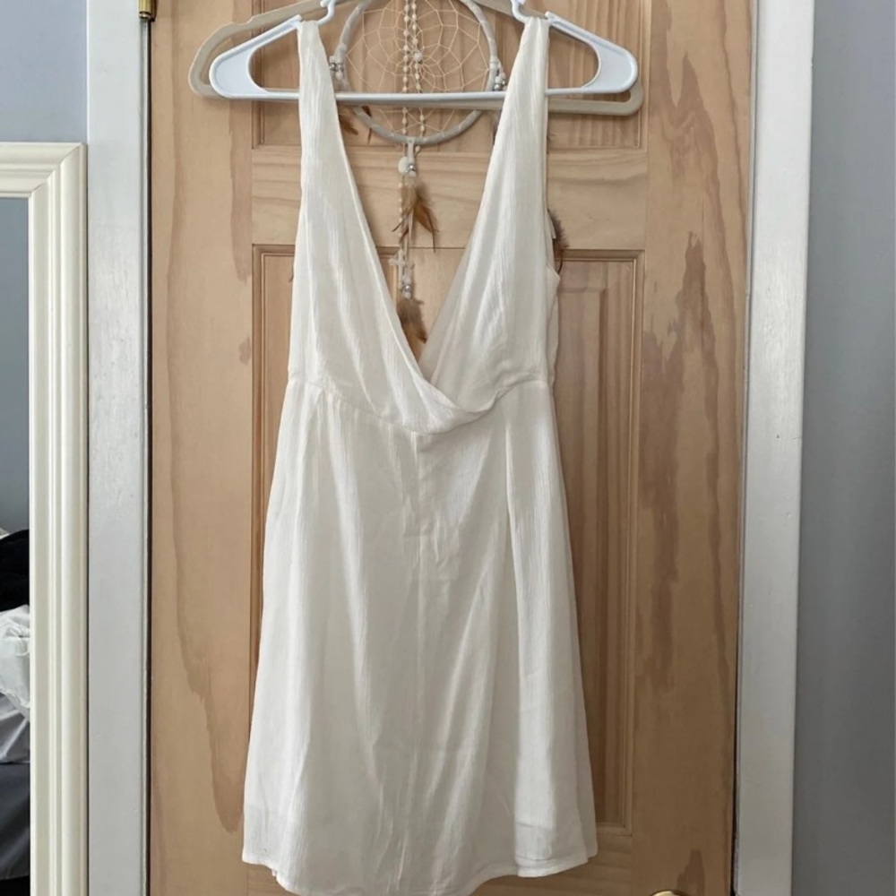 White wrap dress